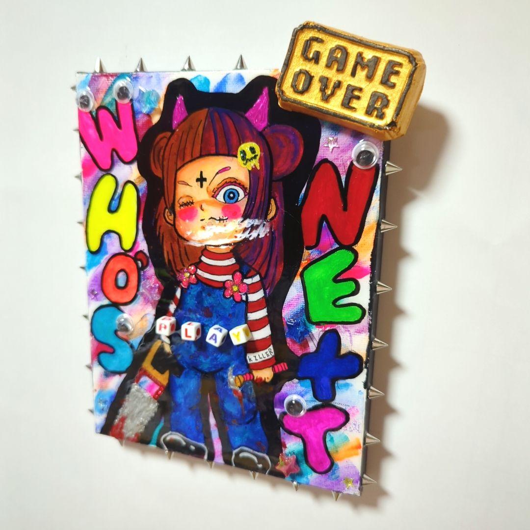 【一点物イラストアート】Who's next【F0号】現代アート,レジン