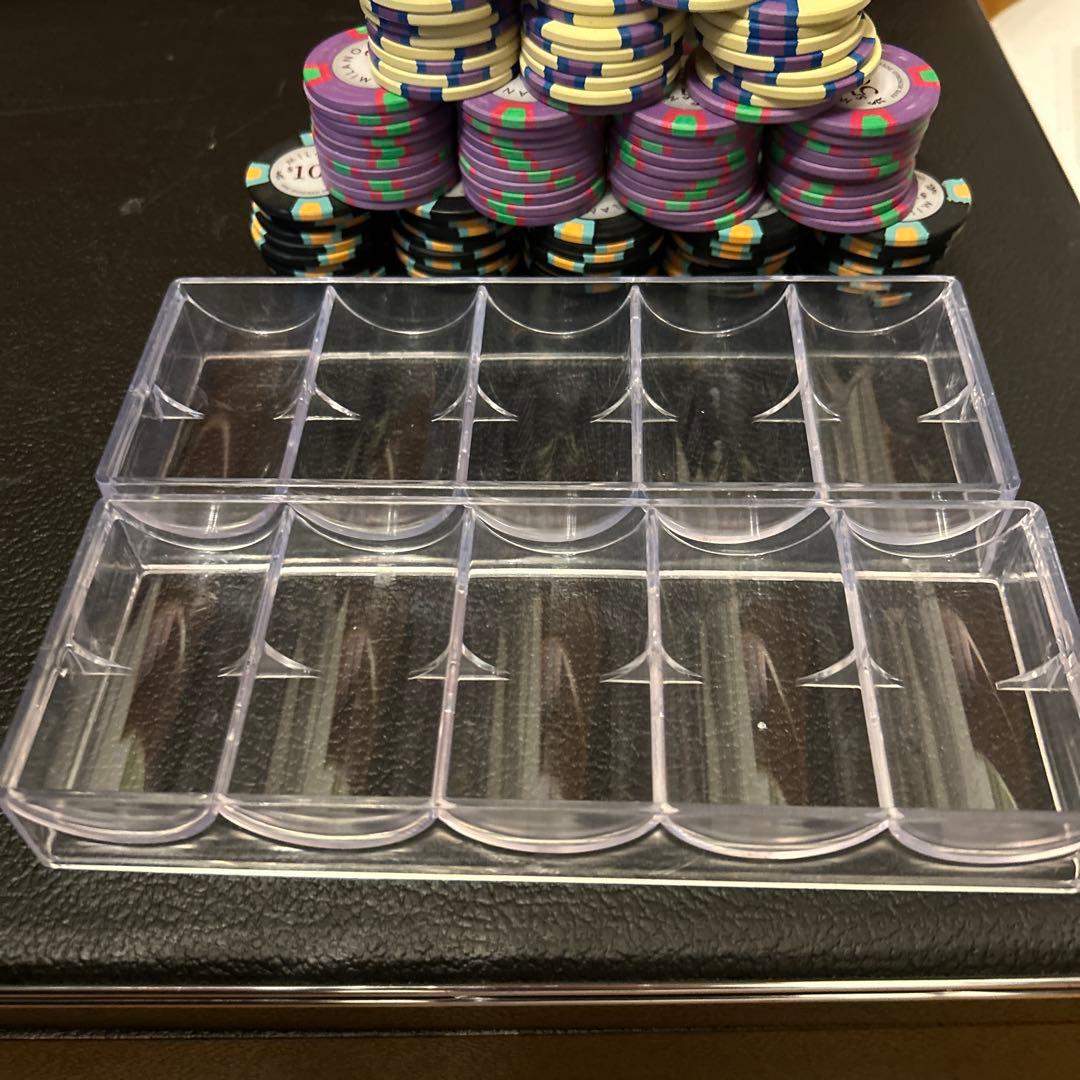 ポーカーチップ ミラノ クレイ ヘッズアップ対応126枚+8枚 おまけケース付き