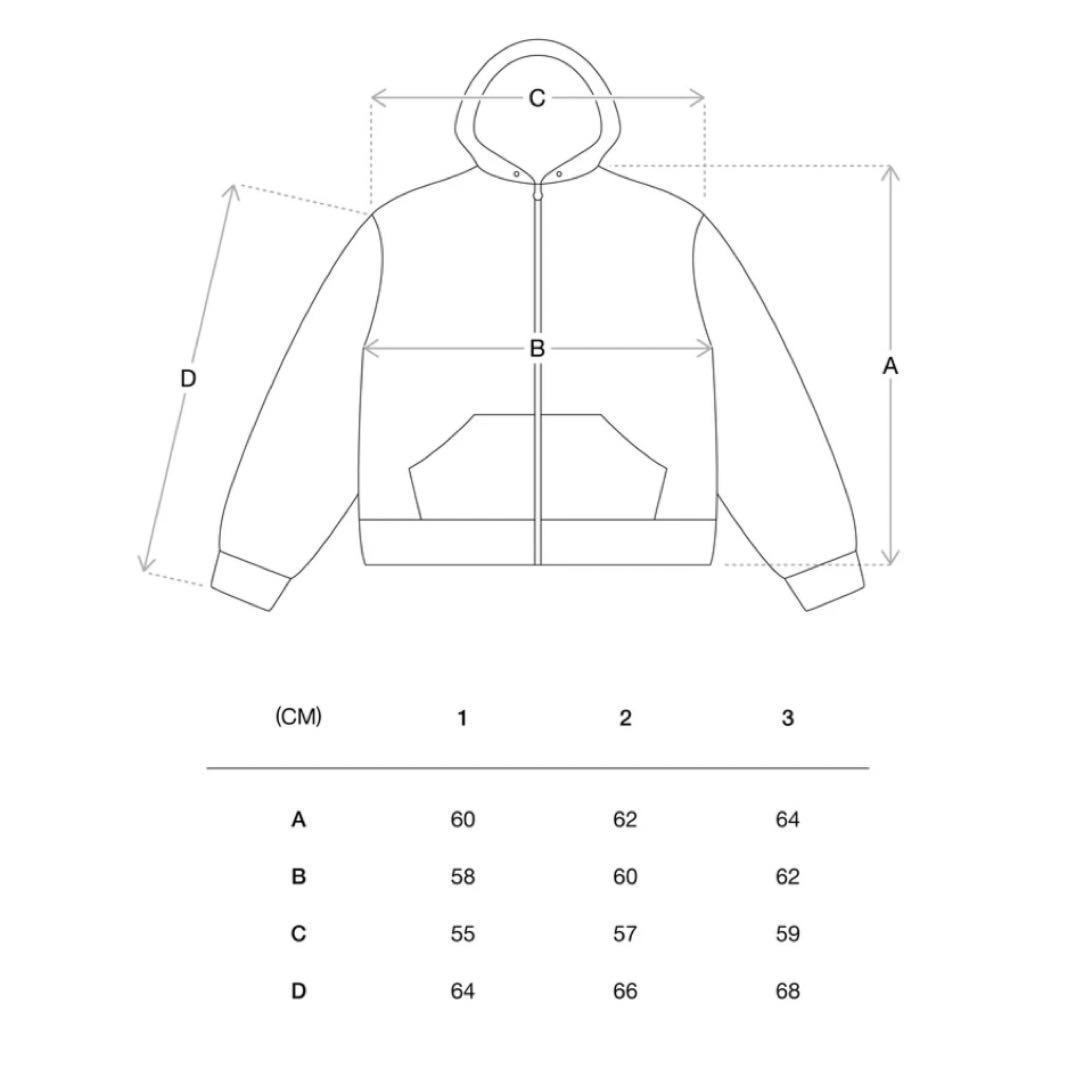 CORE LOOPWHEEL ZIP HOODIE BLACK サイズ2