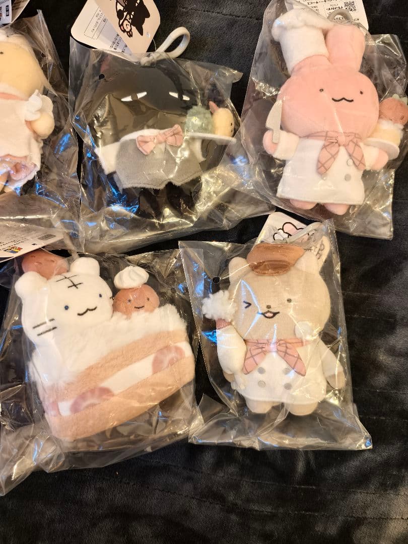 ホワイトタイガーとブラックカフェ　 マスコット 新品未開封 5点