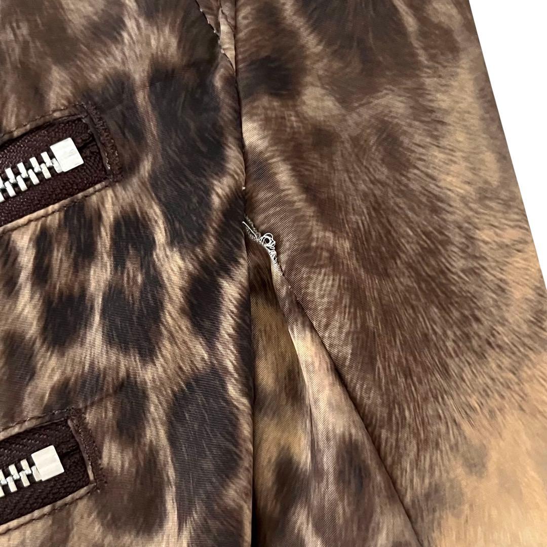 00s TORNADO MART ヒョウ柄 ポリ ライダースジャケット グランジ 00s