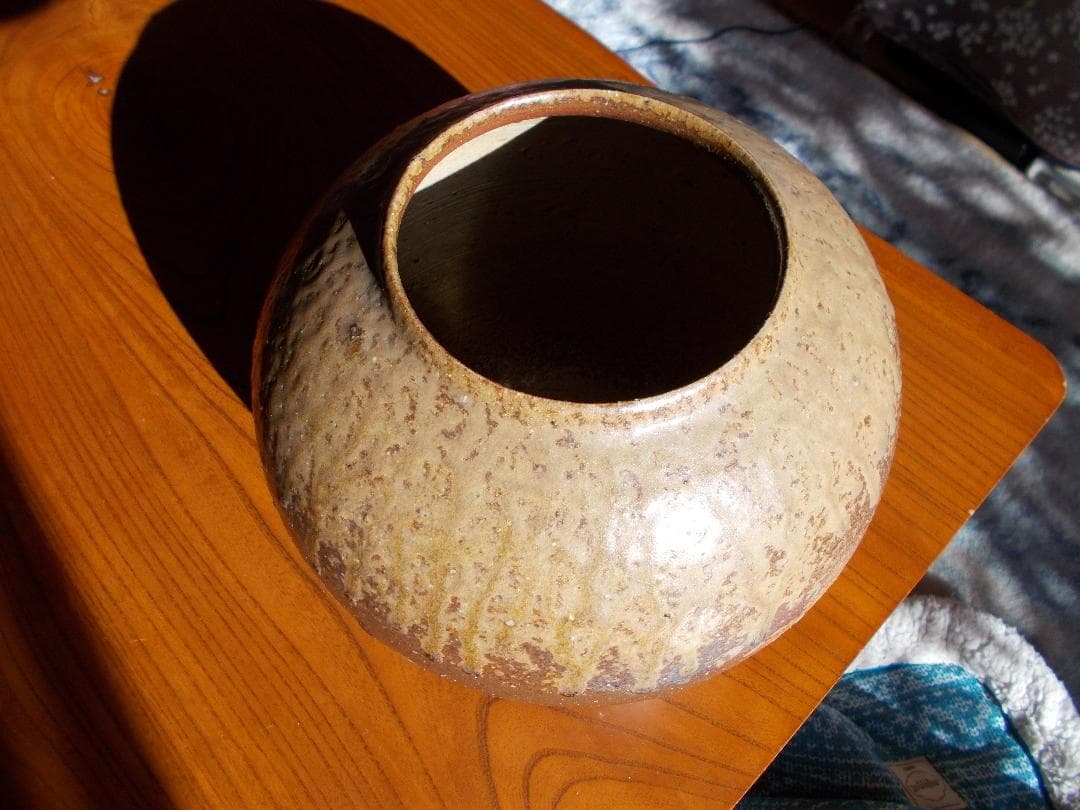 再お値下げ 備前焼流れゴマ中壺・伊勢崎紳作【14】 再お値下げ 備前焼