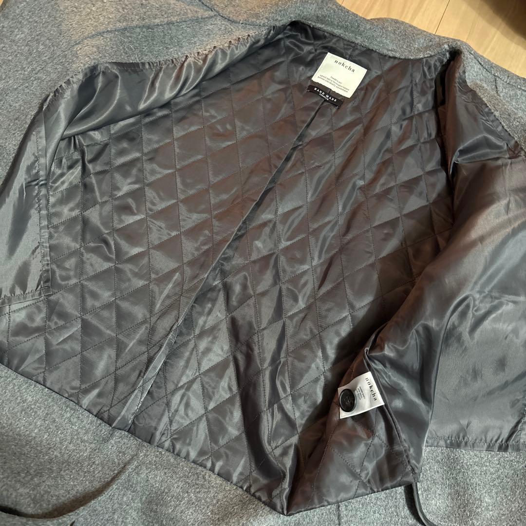 nokcha ハンドメイド グレー チェスターコート ロング お値下げ レディース