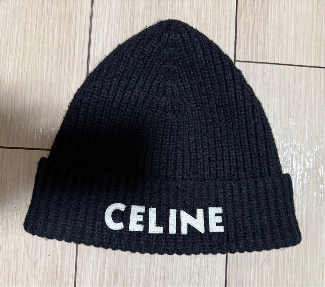 CELINE ブラック ニット帽 ビーニー セリーヌ - メルカリ