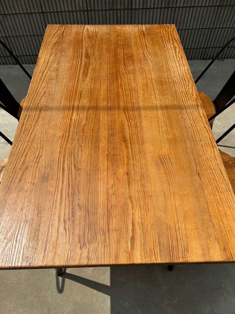 値下げ！『引き取り限定』アイアン　ダイニングテーブルセット　椅子4脚