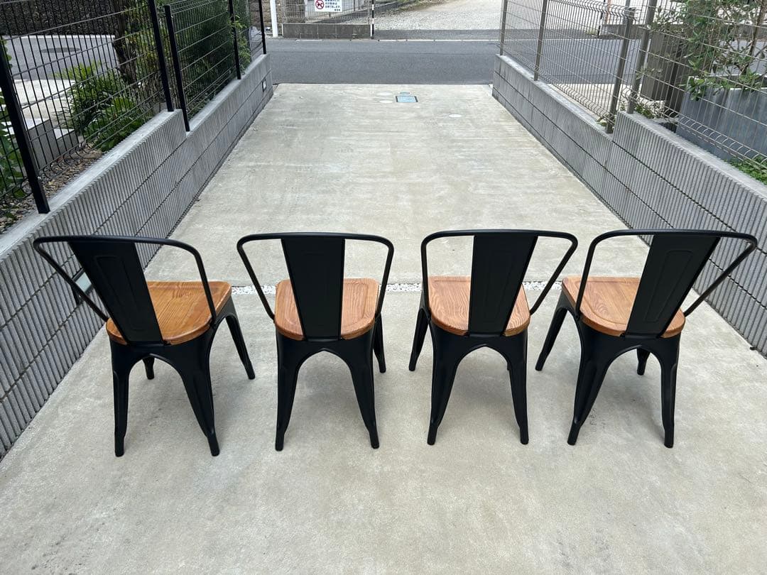 値下げ！『引き取り限定』アイアン　ダイニングテーブルセット　椅子4脚