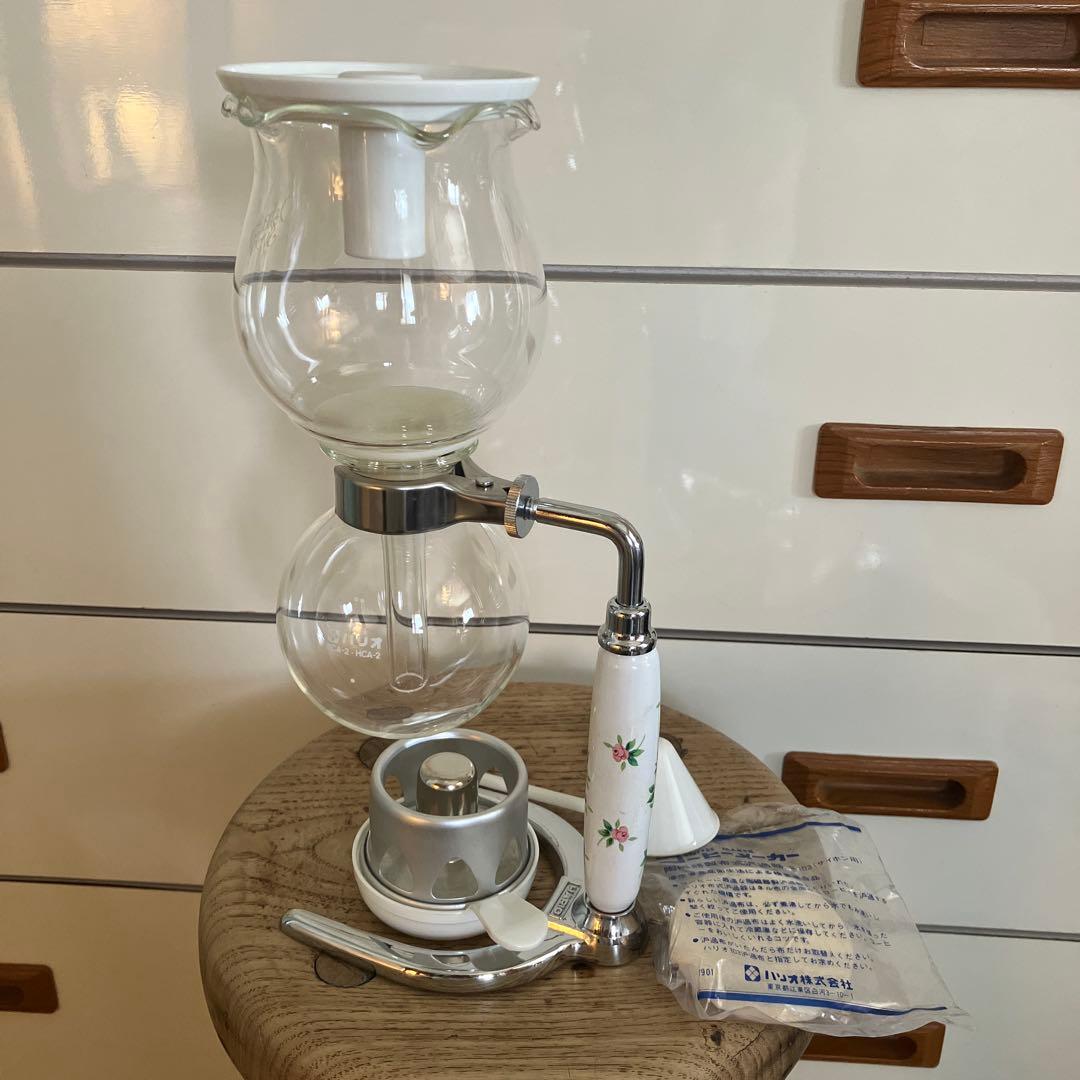 昭和レトロ花柄サイフォンコーヒーHARIOサイフォン