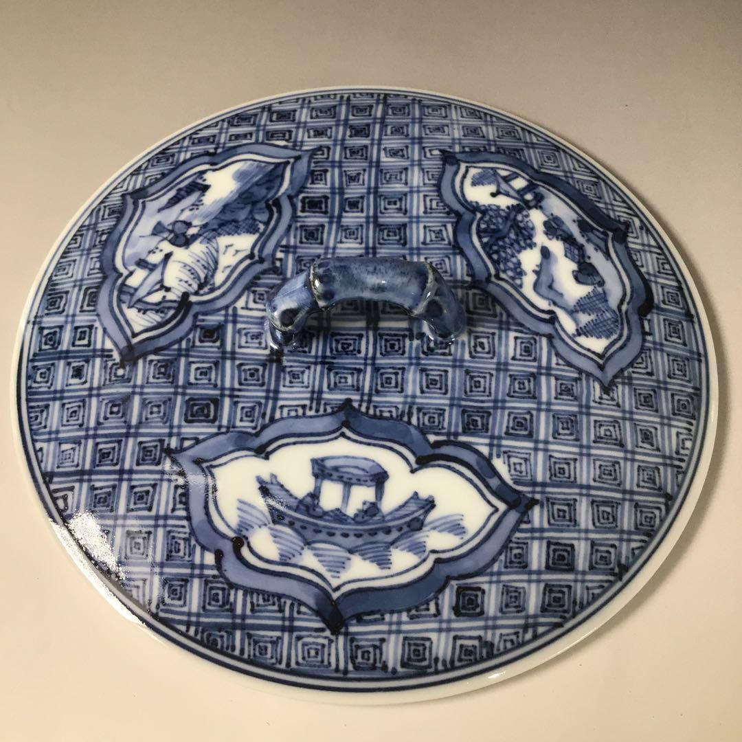 Ｒ８００　水指　『洛西窯　泰湖造』『祥瑞写ニ閑人』『独楽形水指』　共箱　茶道具