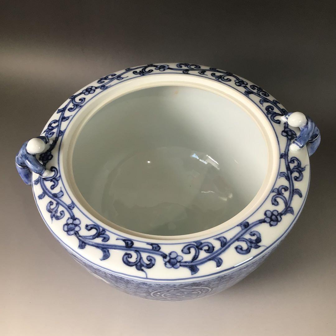 Ｒ８００　水指　『洛西窯　泰湖造』『祥瑞写ニ閑人』『独楽形水指』　共箱　茶道具