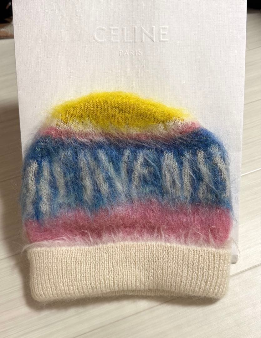 セリーヌ ニット帽 CELINE】トリンオフニット帽（グレー） (CELINE/ニットキャップ