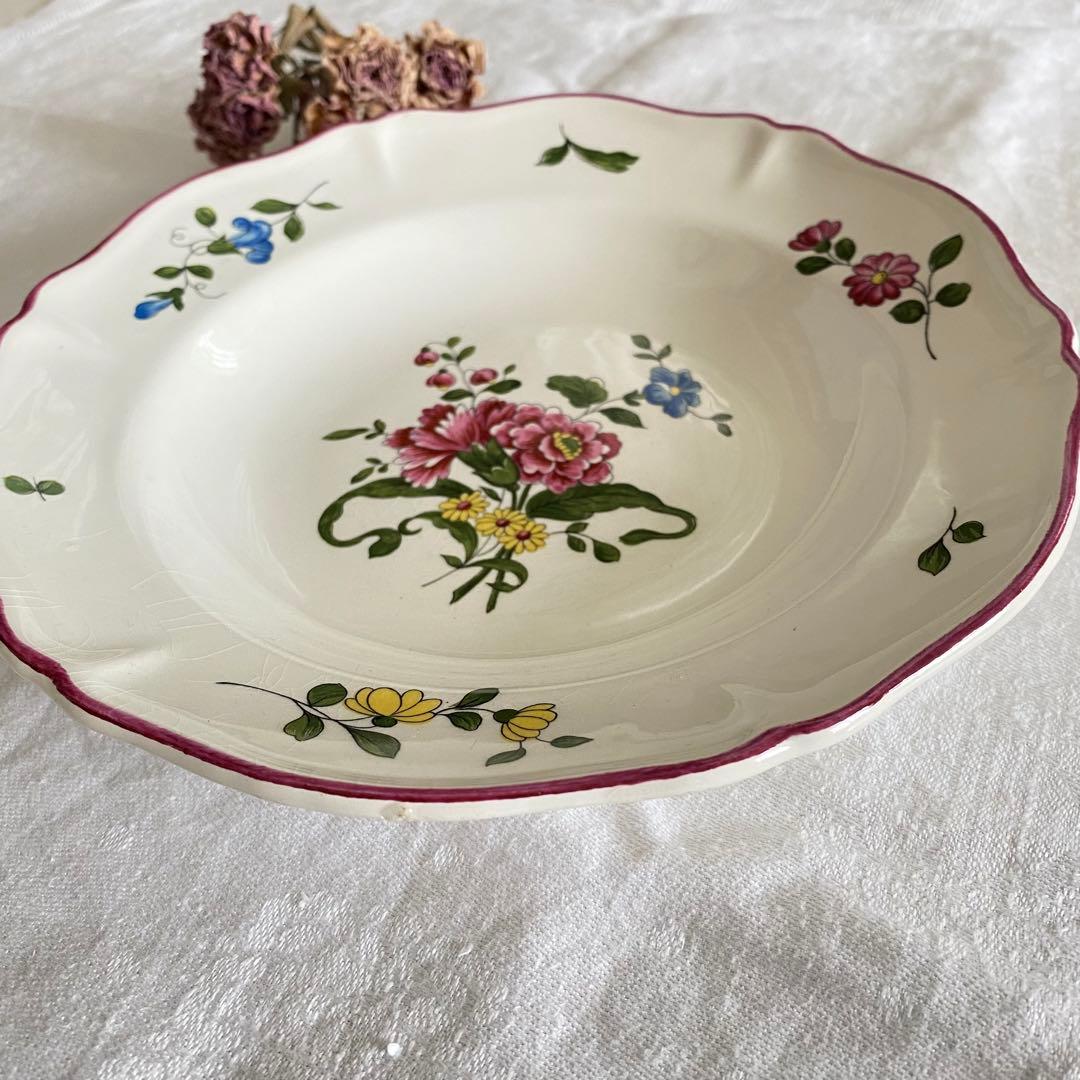 フランスアンティーク プレート サンタマン 深皿 フランス