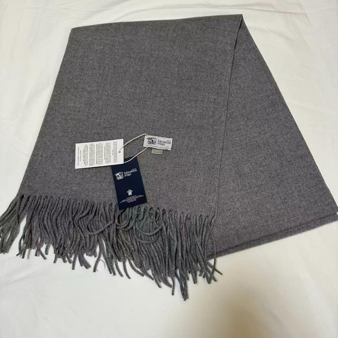 ジョンストンズ カシミア 大判ストール マフラー グレー - メルカリ