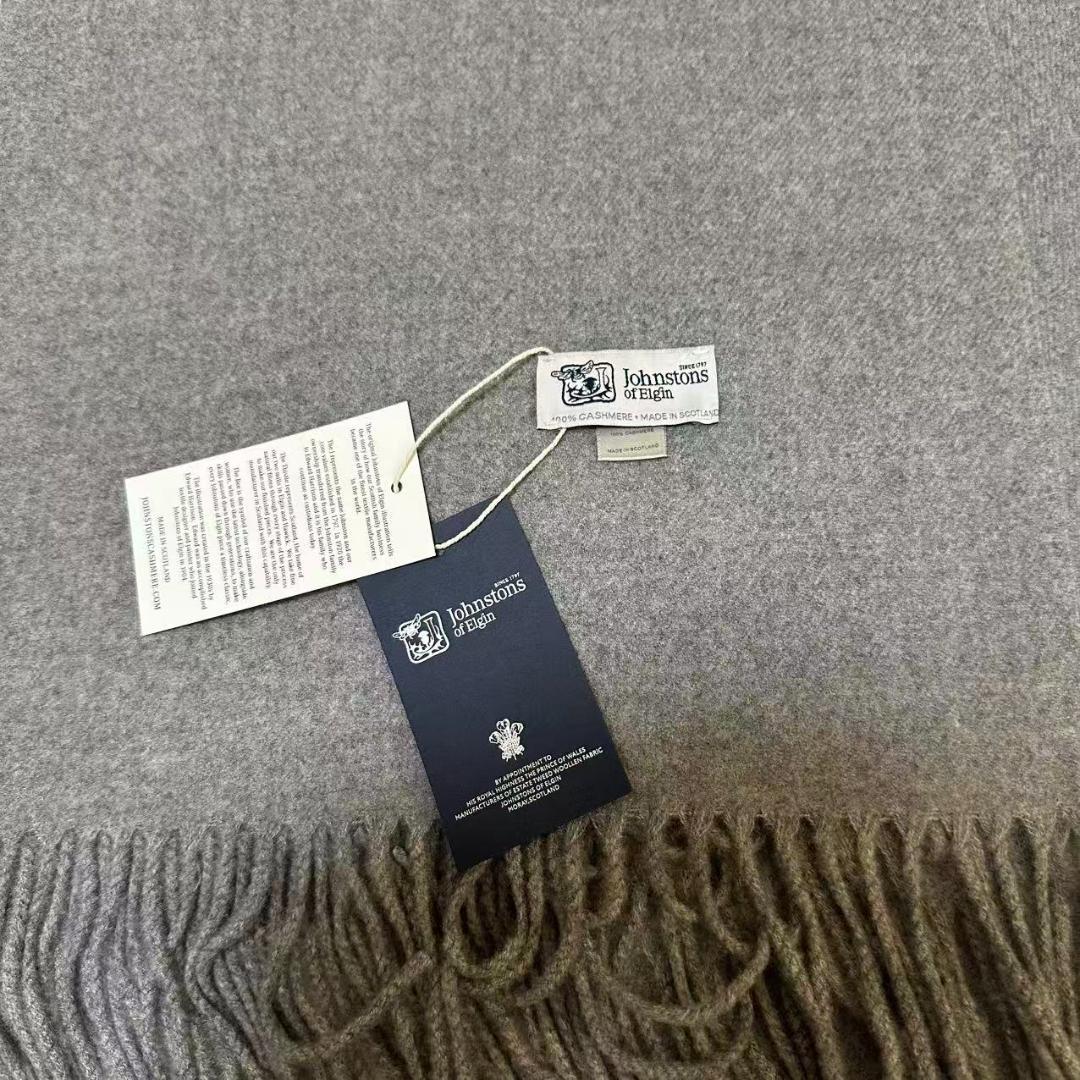 ジョンストンズ カシミア 大判ストール マフラー グレー - メルカリ