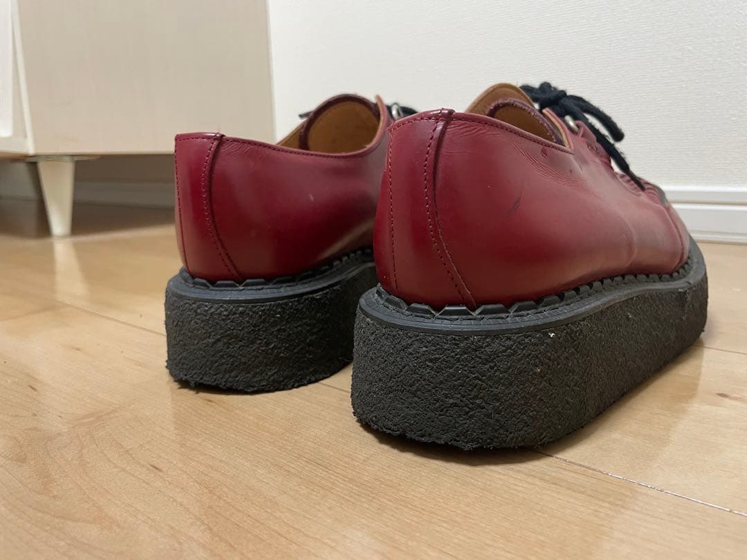 E COX ラバーソール ジョージコックス UK8 赤 レッド