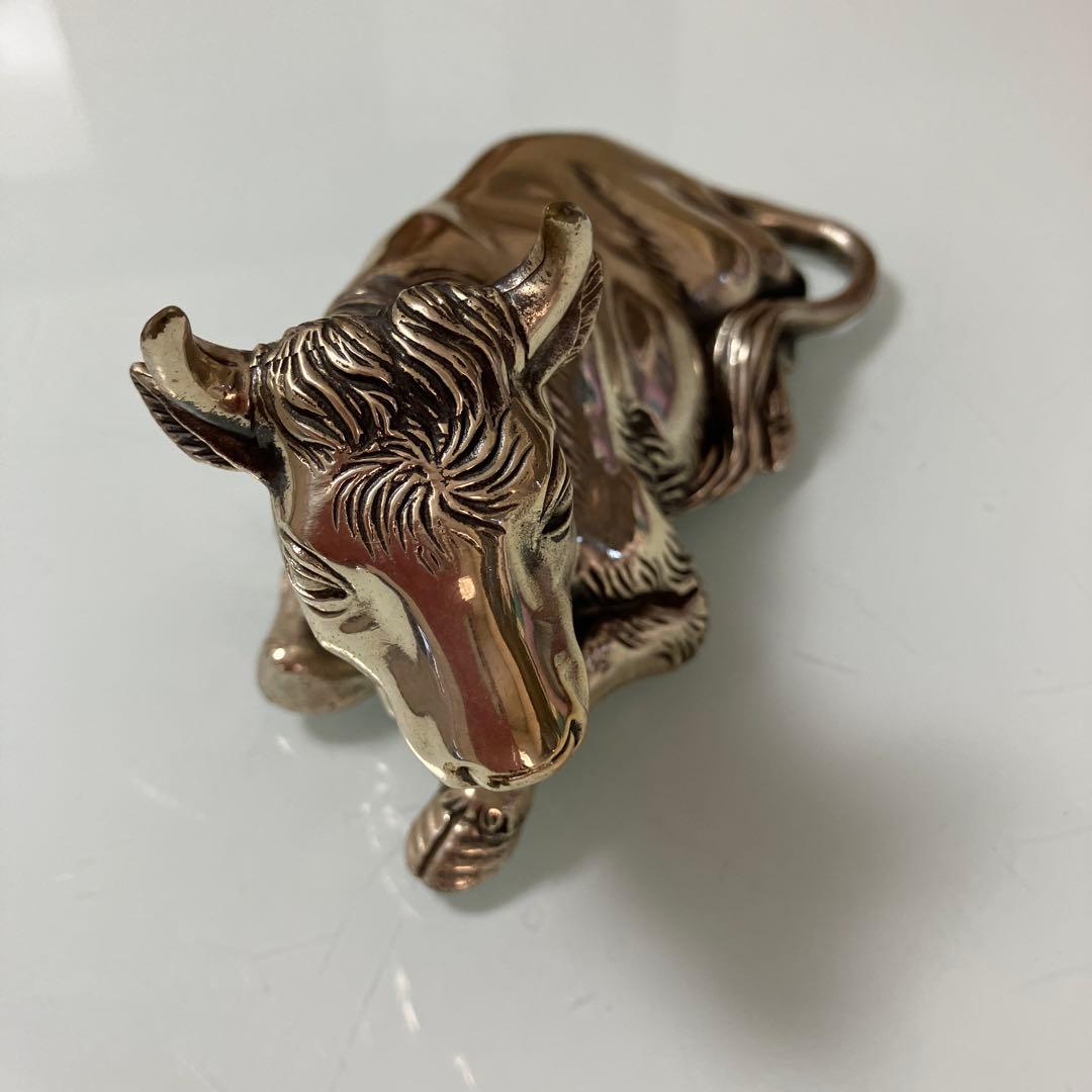 高村光雲 座牛 洋銀 置物 アンティーク