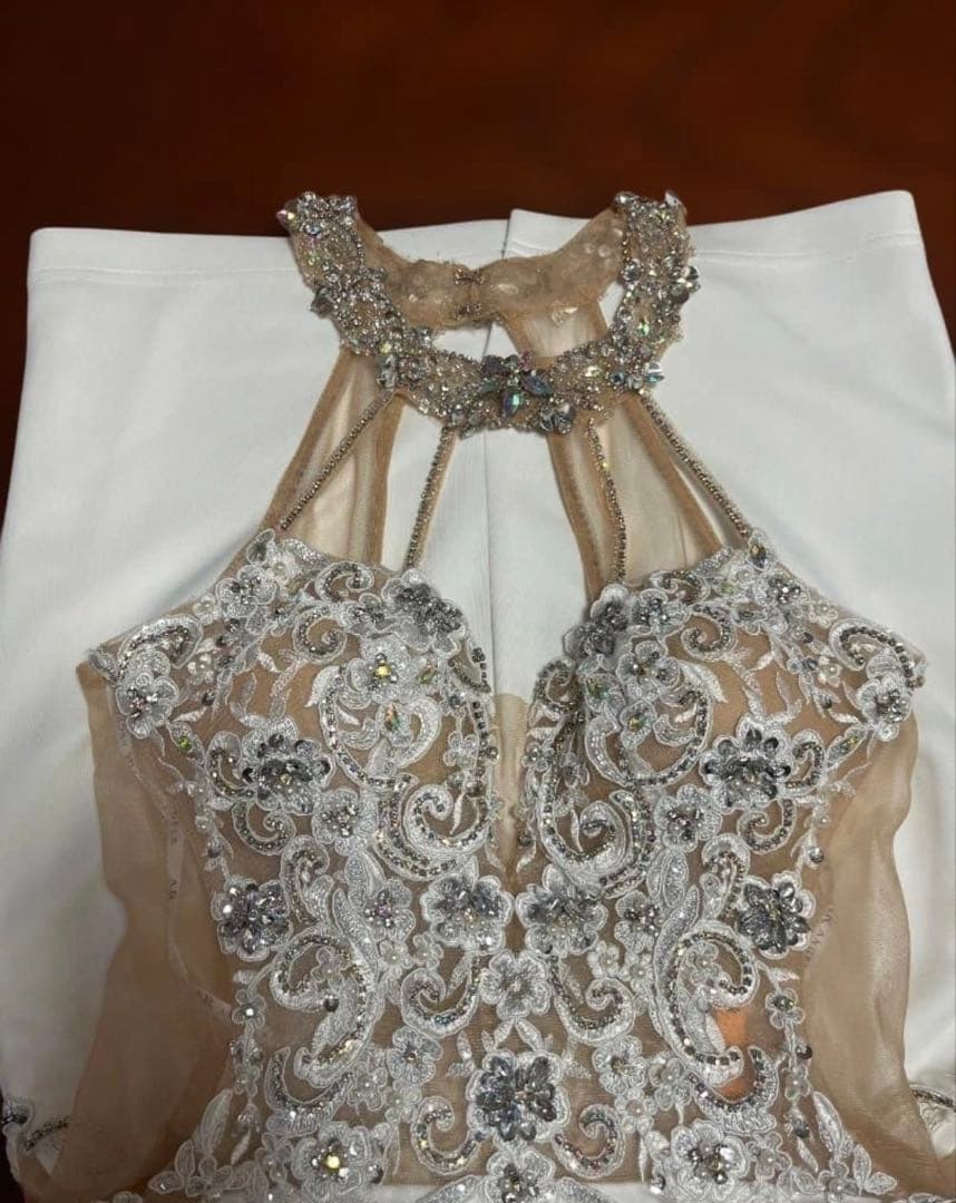 AR ANGEL ビーズ刺繍 ハイネックドレス S