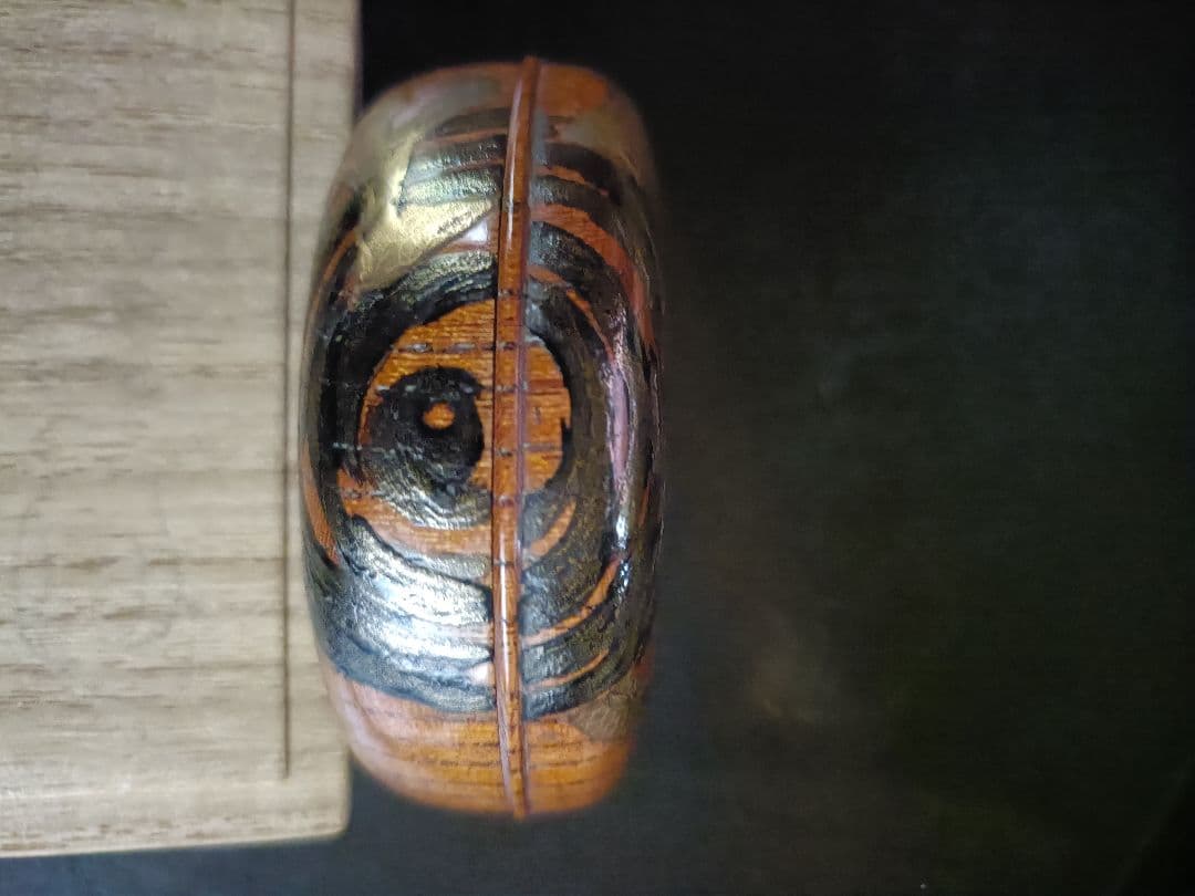 欅材旅香合 螺鈿龍蒔絵香合