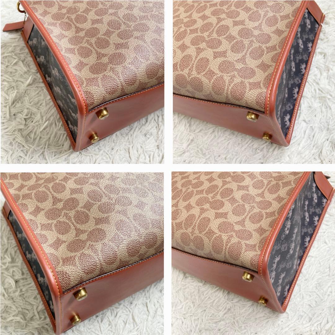未使用級 COACH コーチ フィールド トート ホースアンドキャリッジ