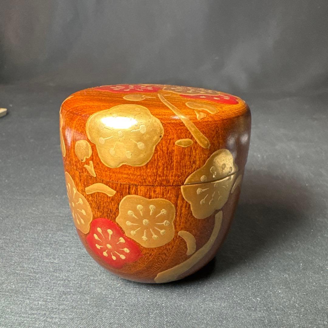 J18 送料無料 棗 木地中棗 梅 華遙 茶道具 漆芸 共箱 茶道 - メルカリ
