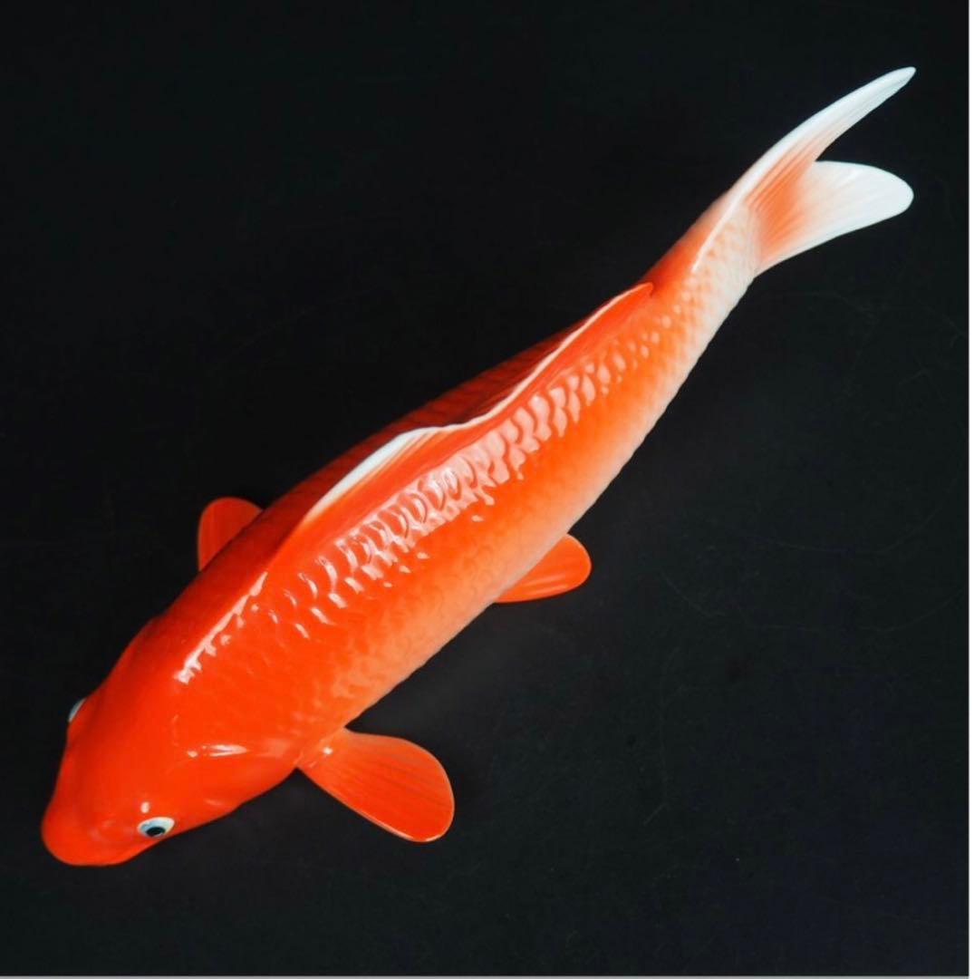 送料無料 ノリタケ 鯉置物ペア 完品無傷