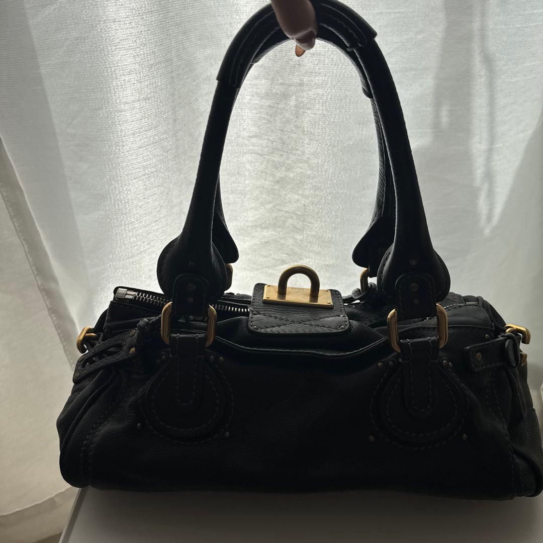 クロエ 黒 パディントン 鑑定書付き Chloé パディントン ハンドバッグ
