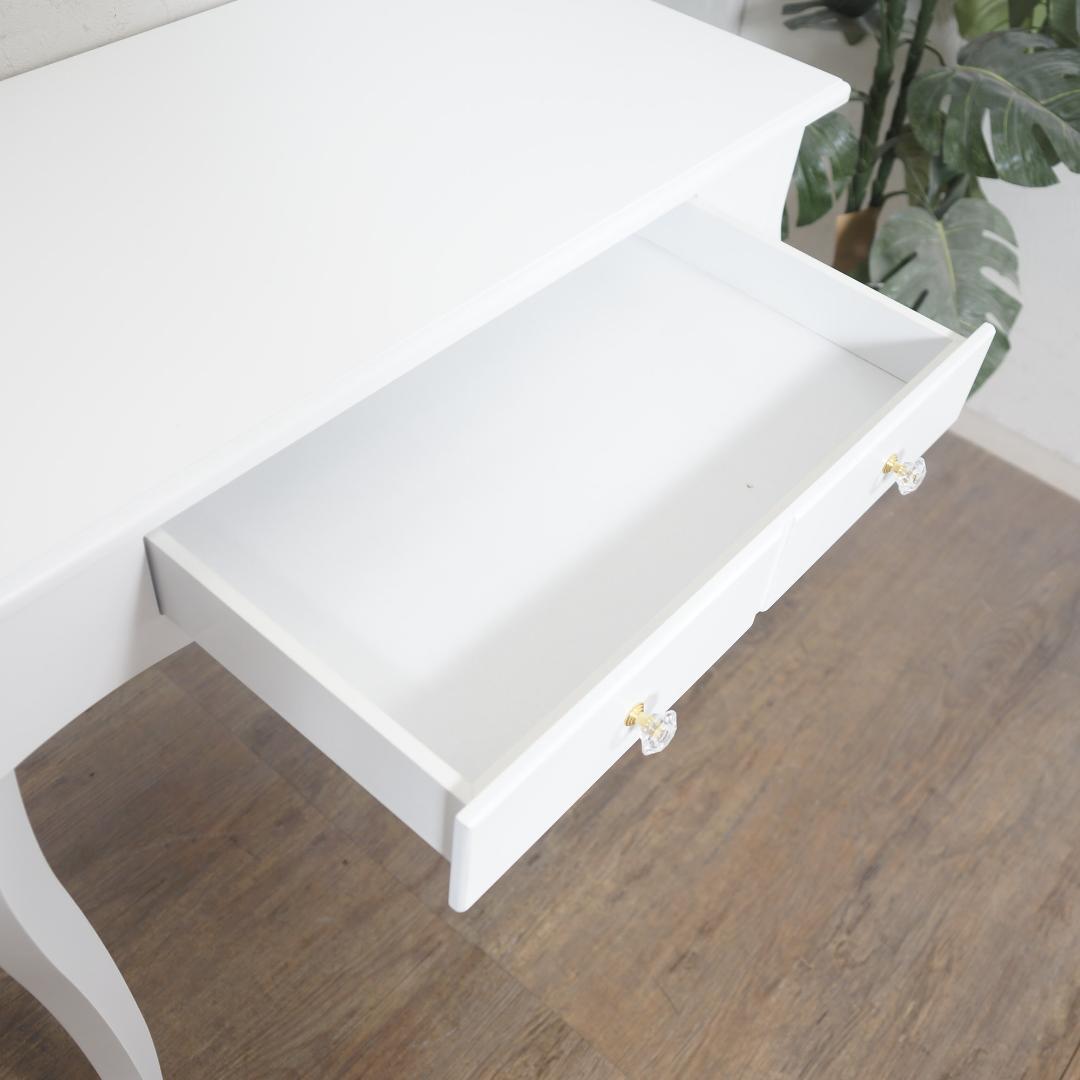 アウトレット家具　デスクテーブル　クリスタル調取っ手　エレガント　姫系