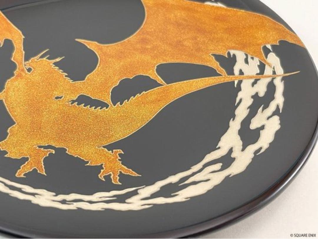 ファイナルファンタジーXIV　輪島塗デザインプレート　バハムート