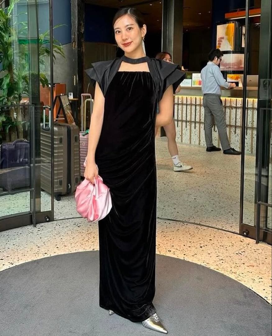 ♦︎ANDRESD♦︎drape velour dress