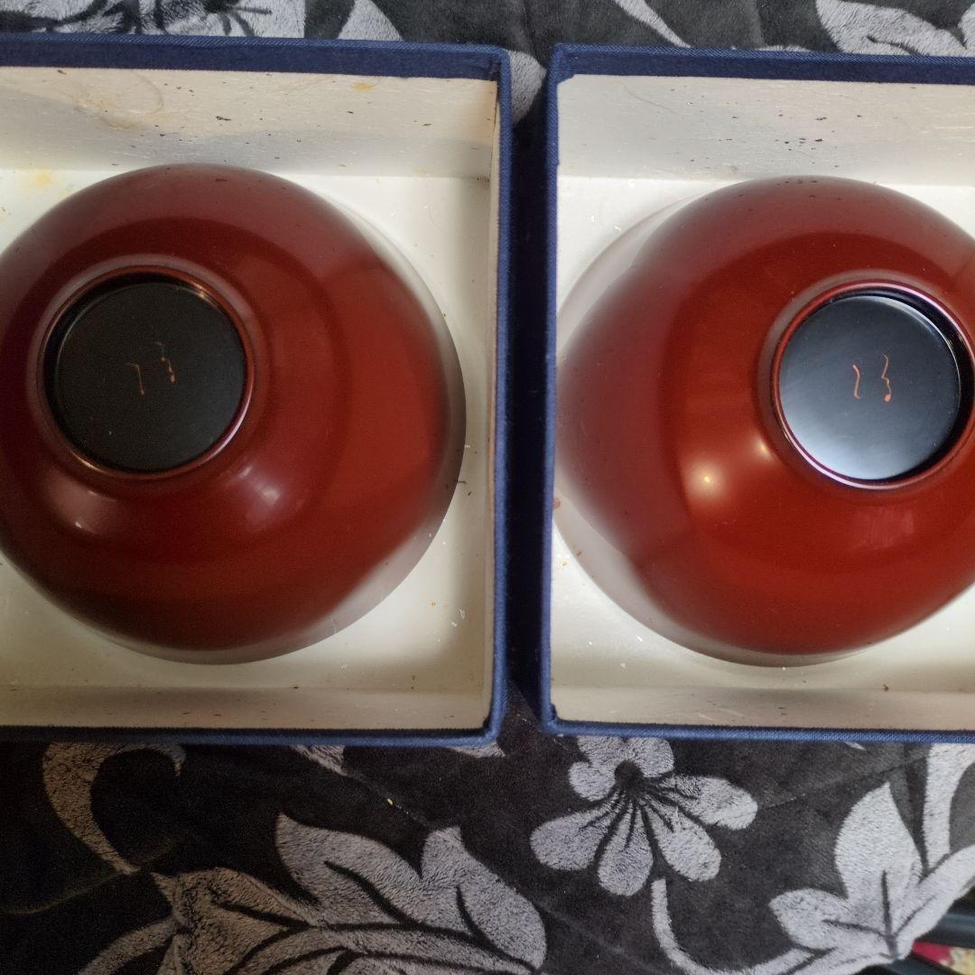 うるみ椀　14.4センチ　箱付き　箱瀬淳一作　２客