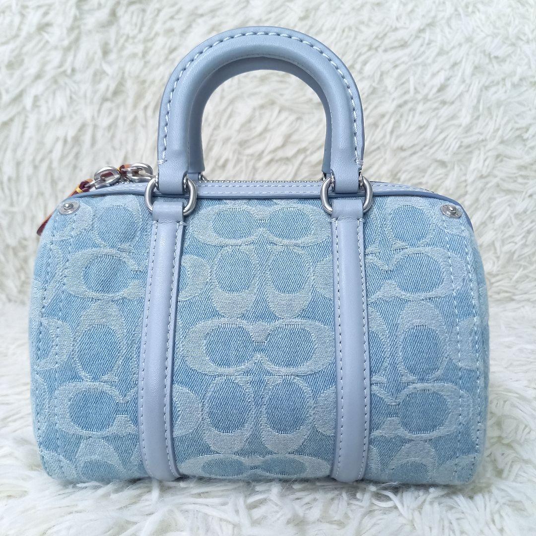 ●美品●　COACH　CJ832　ルビー　サッチェル18　デニム　2wayバッグ