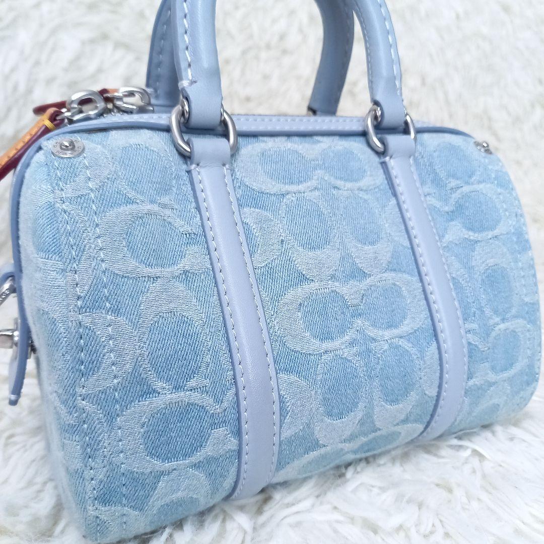 ●美品●　COACH　CJ832　ルビー　サッチェル18　デニム　2wayバッグ