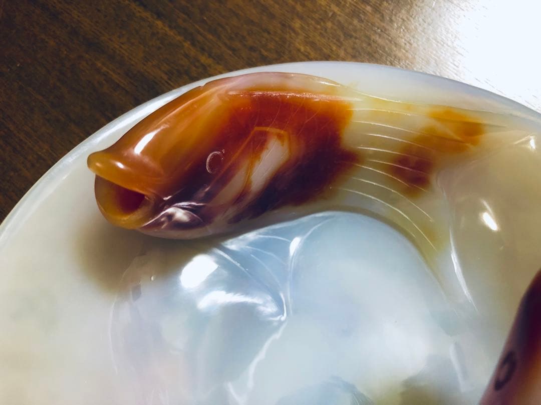 巧色玉椀 本瑪瑙 天然石 刳抜 一本彫り 中国骨董