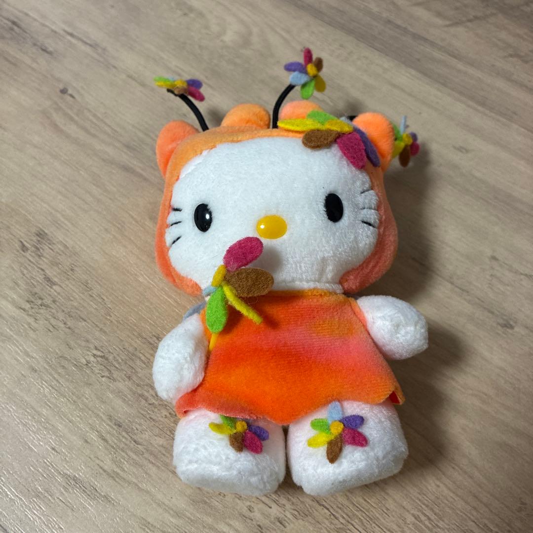 平成　限定　レア　花博キティちゃん　ハローキティ ぬいぐるみ オレンジ サンリオ