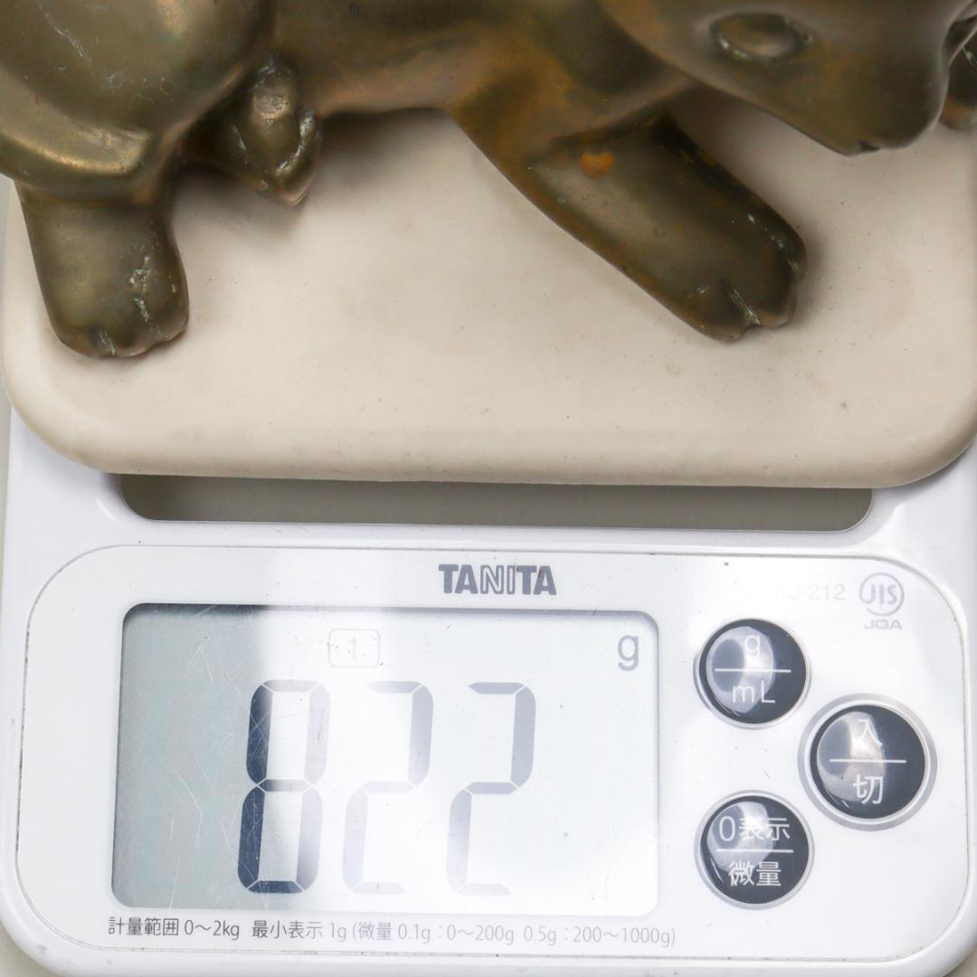 真鍮製 Brass 仔猫 2体 置物