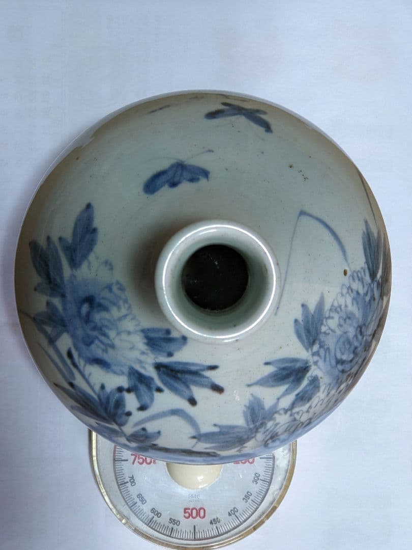 ♢江戸時代中期 古伊万里 染付花鳥文様 徳利 瓶 コレクション骨董品