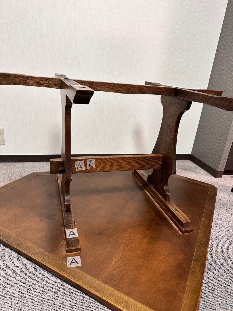 五角形 ダイニングテーブル 楔打ち アンティーク調