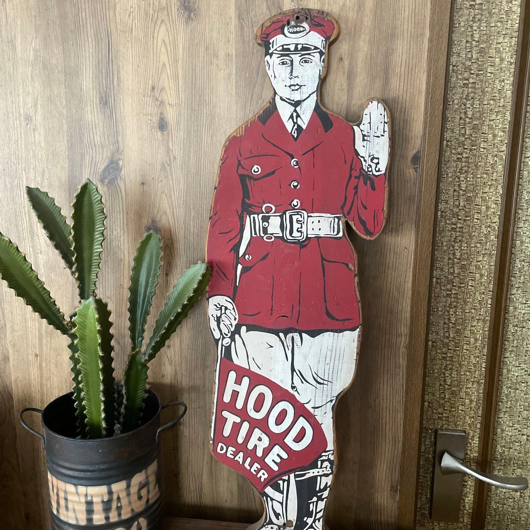 Hood Tire Dealer ヴィンテージ看板木製看板