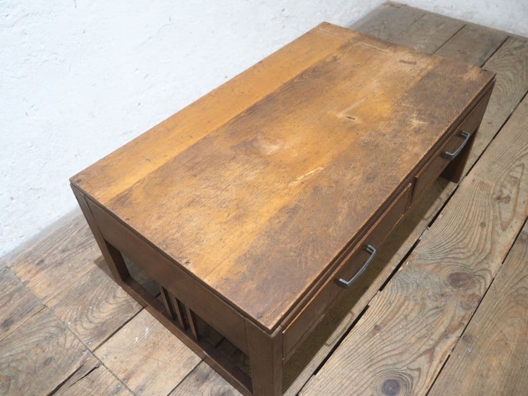 1257 アンティーク 文机 ローテーブル 収納ケース 陳列台 レトロ 古家具