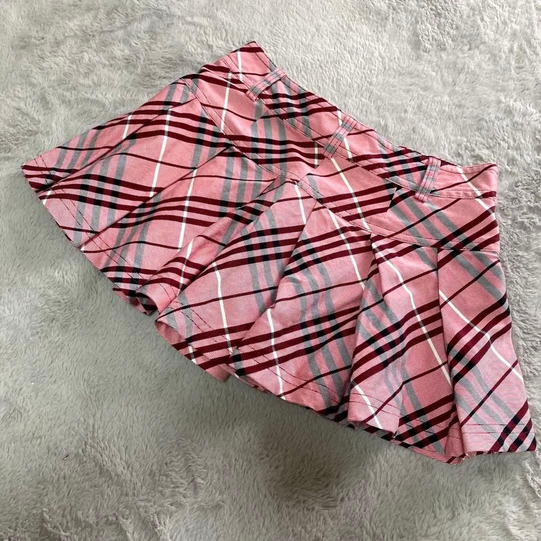 美品☆BURBERRY BLUELABEL キュロット　ノバチェック　ピンク　S