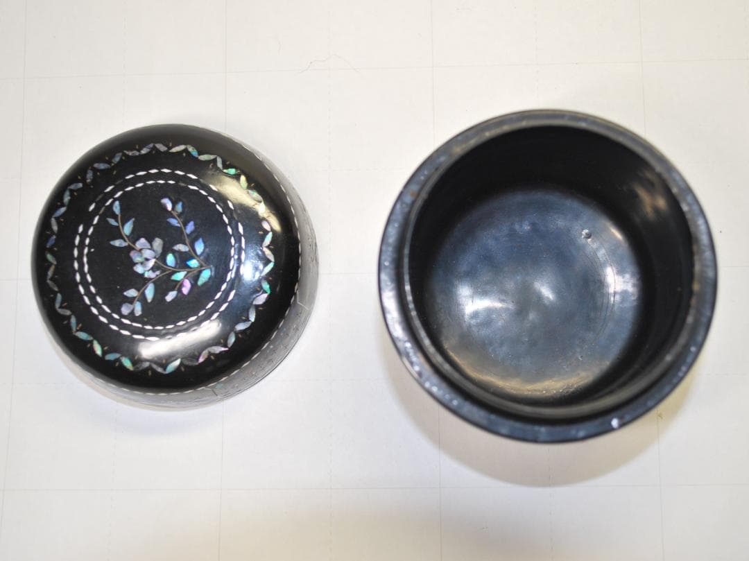 香合 棗 セット 木製 螺鈿細工 漆塗り