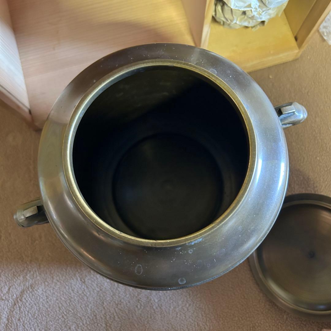 CL8☆皆具☆ 茶道具 皆具一式 箱付 唐銅 時代物 骨董品 -