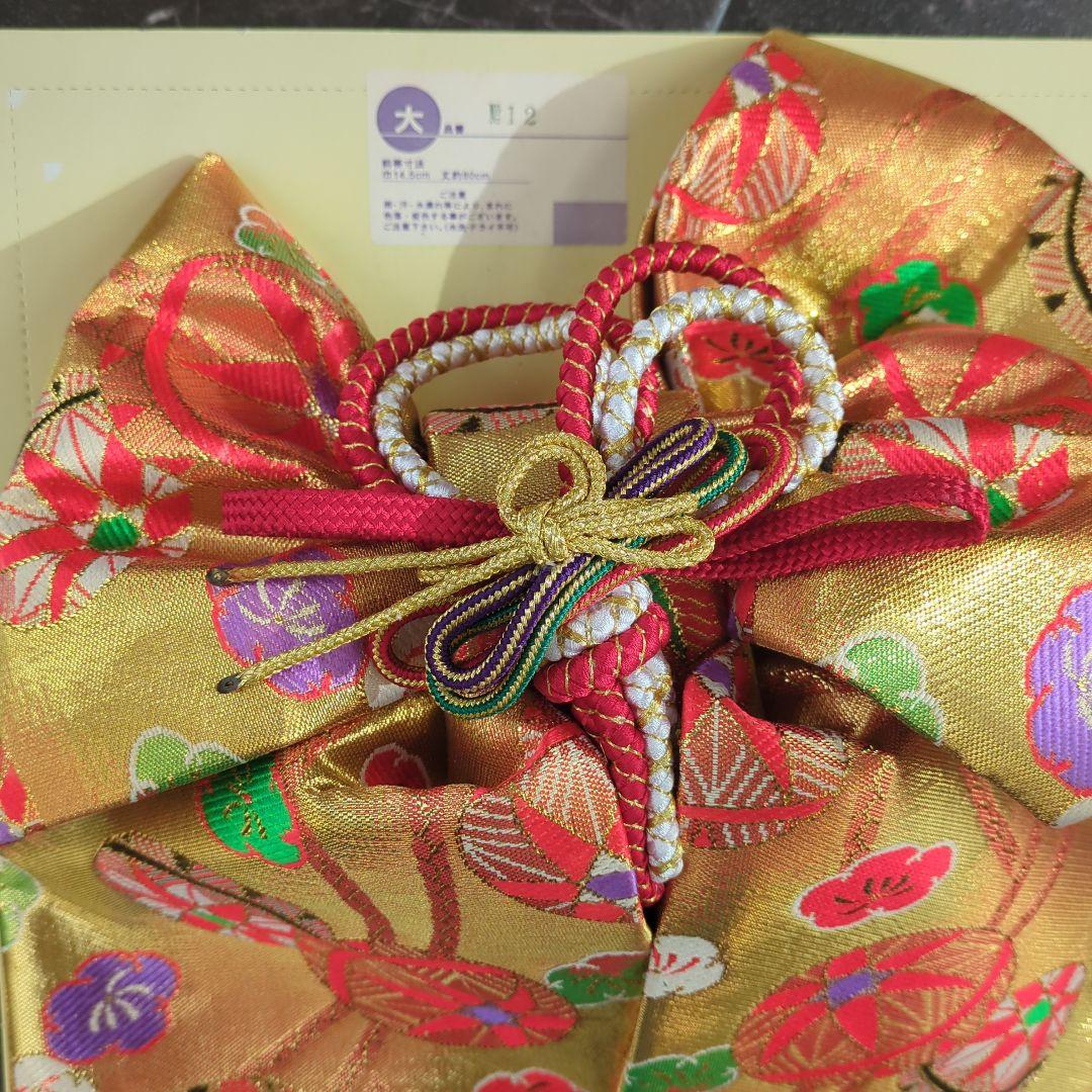 ⭐【新品タグ付き】Run 金×花柄・鞠模様　7歳　帯　箱せこセット　七五三