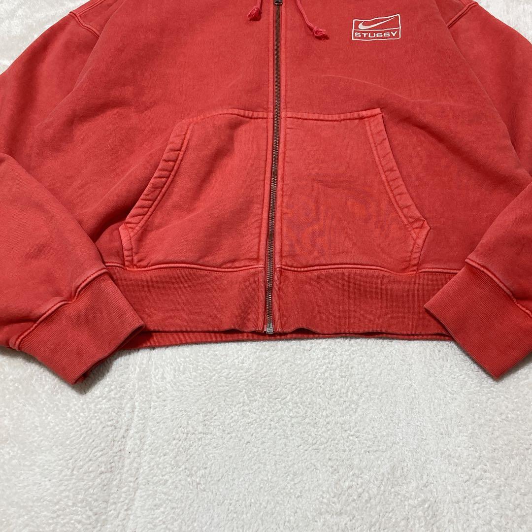 【美品】完売品 Nike x Stussy フルジップ フーディ レッド M