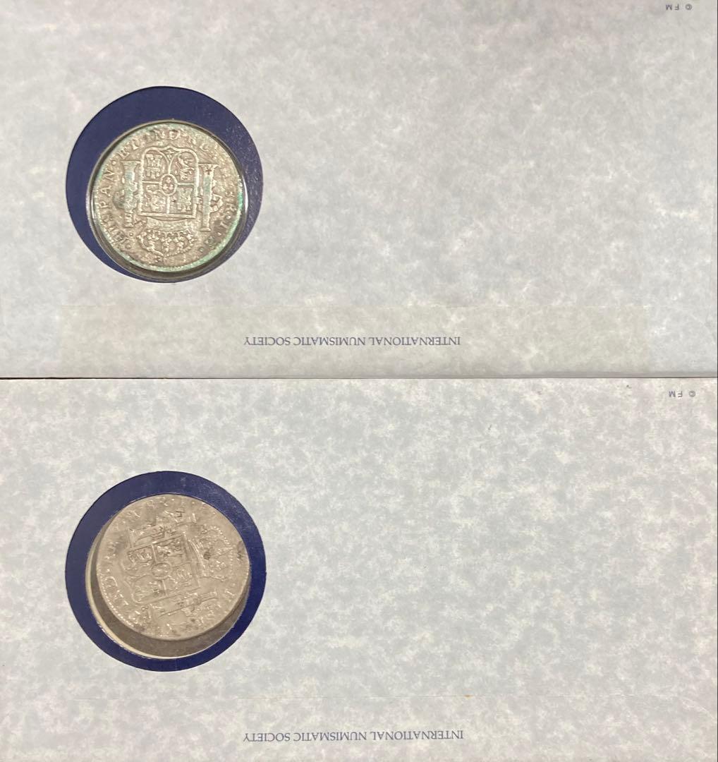 フランクリンミント 世界の偉大な歴史的銀貨 メキシコ 8レアル銀貨2枚