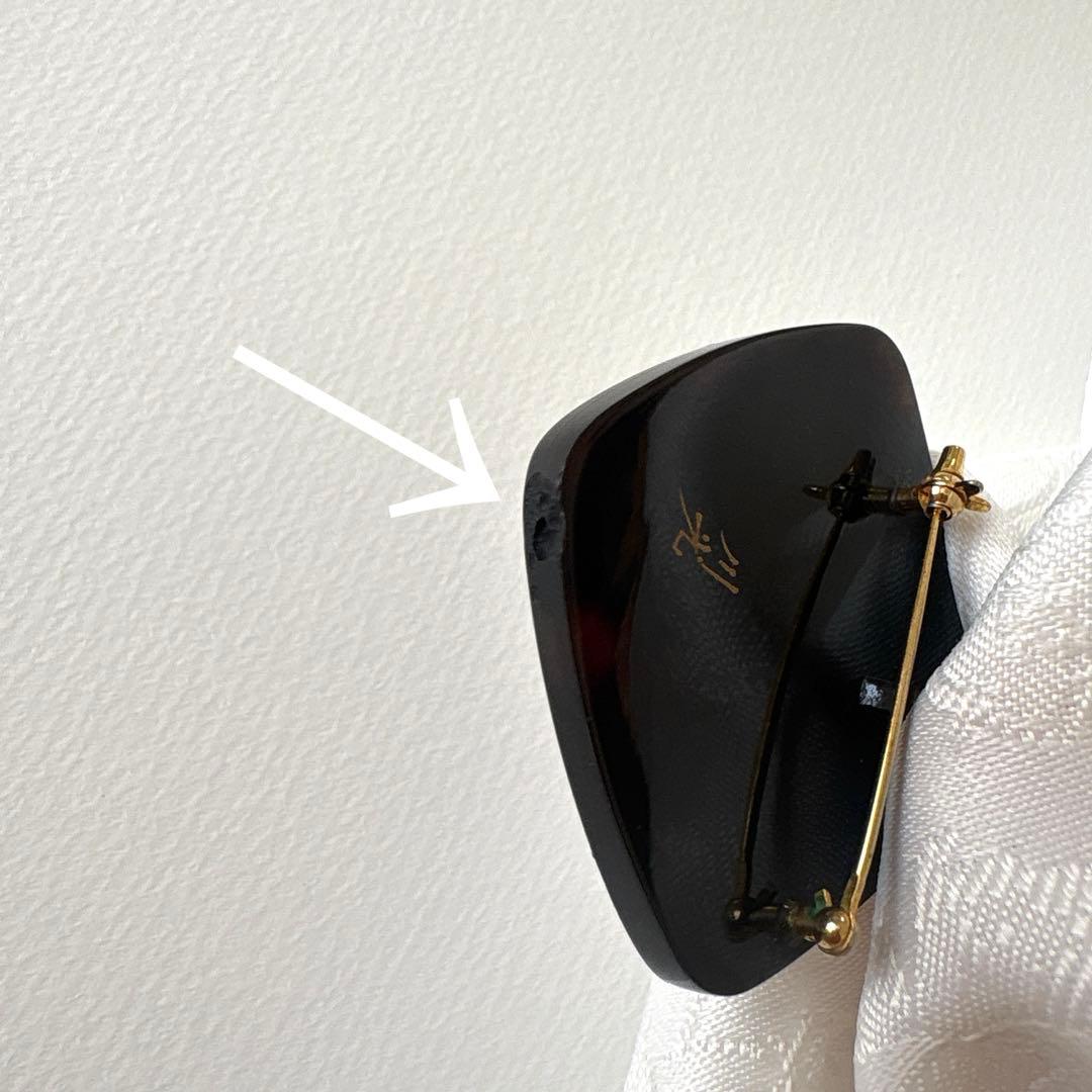 本鼈甲　螺鈿蒔絵　川光作　ブローチ& トップ　 vintage 螺鈿工芸　伝統