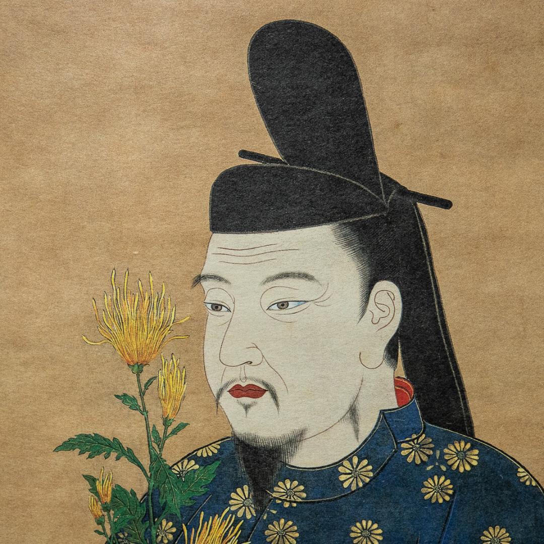 掛軸-1385　嵯峨天皇宸影　印刷工芸作品　大覚寺