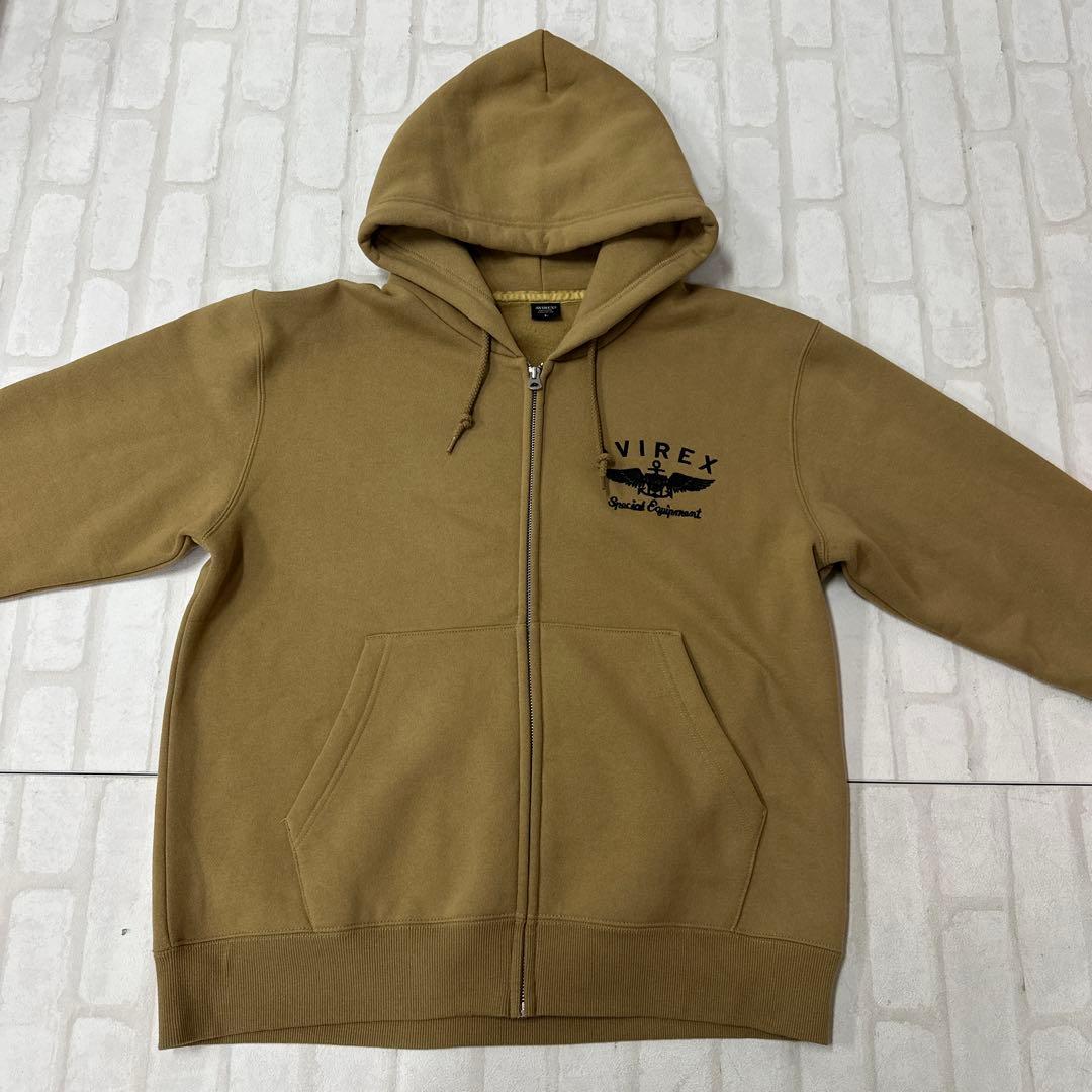 アヴィレックス AVIREX バーシティ ロゴ 刺繍 ワッペン ジップ パーカー