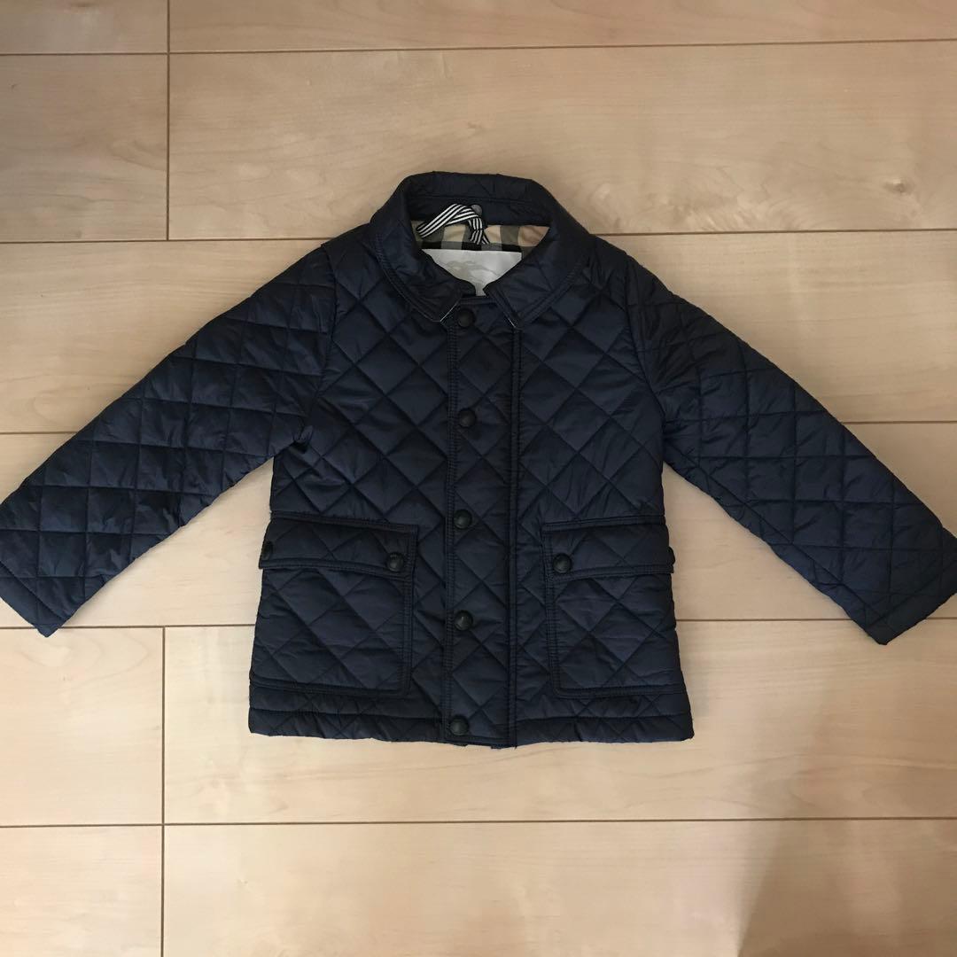 【美品】BURBERRY キッズ ネイビー キルティングジャケット　2Y