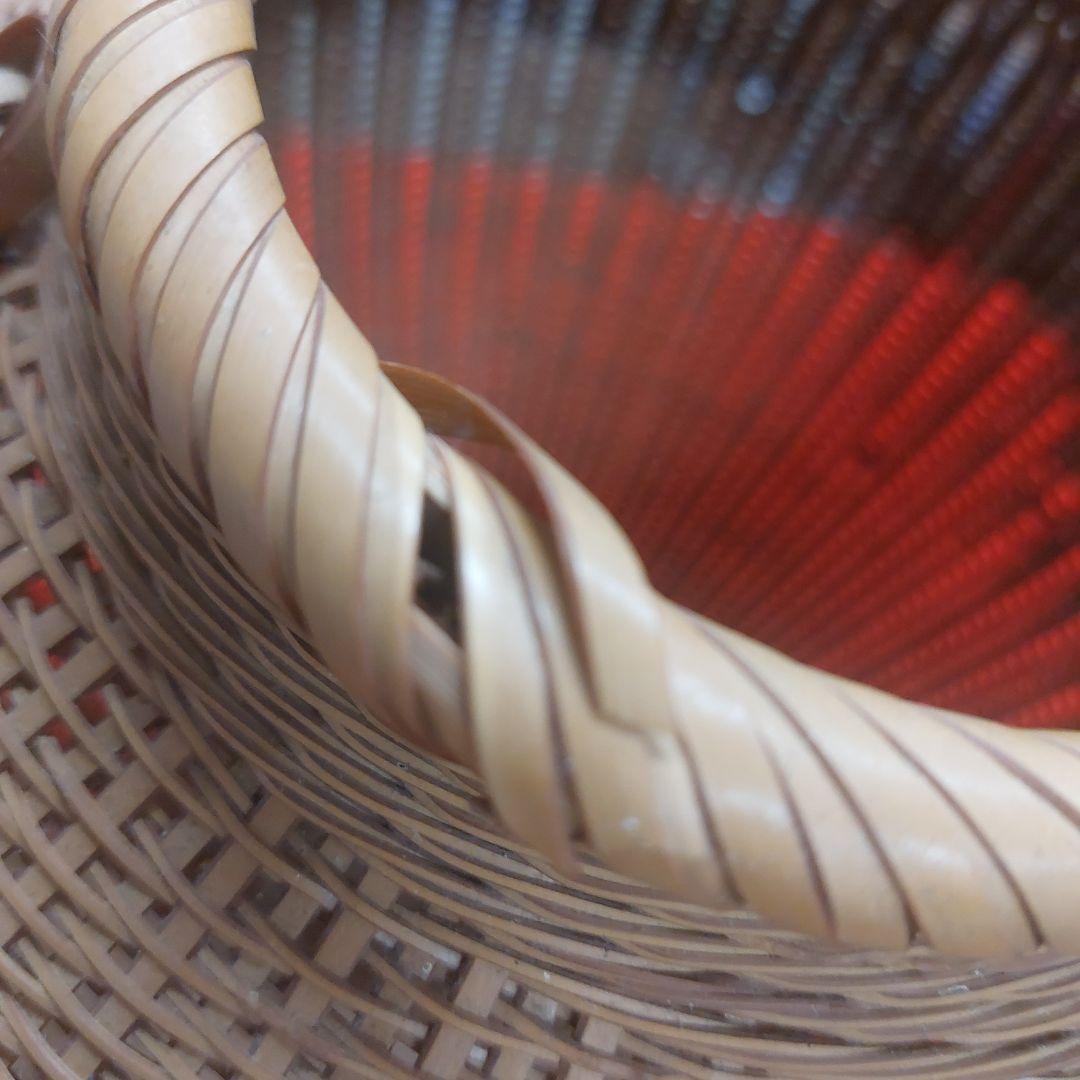 福田竹勇斎 竹製 壺型 花入 高さ約26cm 古物 傷