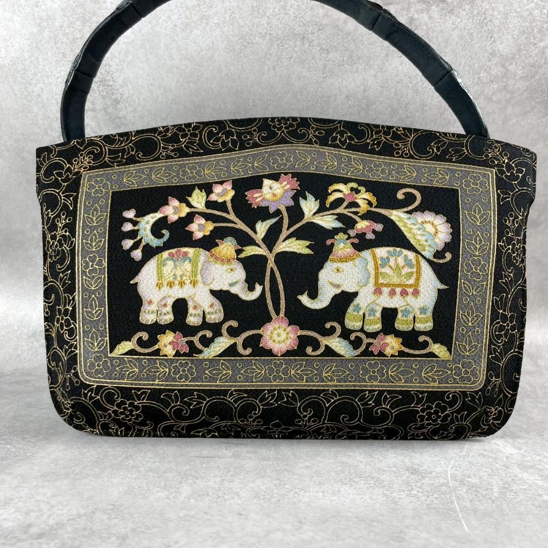 未使用級✨京都オカジマ 和装バッグ ゾウ刺繍 ハンドバッグ フォーマル